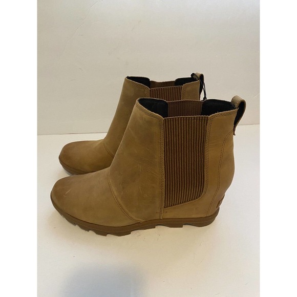 Sorel Women's Sorel Joan of Arctic Wedge II Camel Chelsea Leather Boots Sz 11M - Picture 3 of 10
